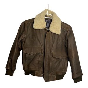 VINTAGE Geniune Leather Class Club Bombers Jacket Kids Size 8-10